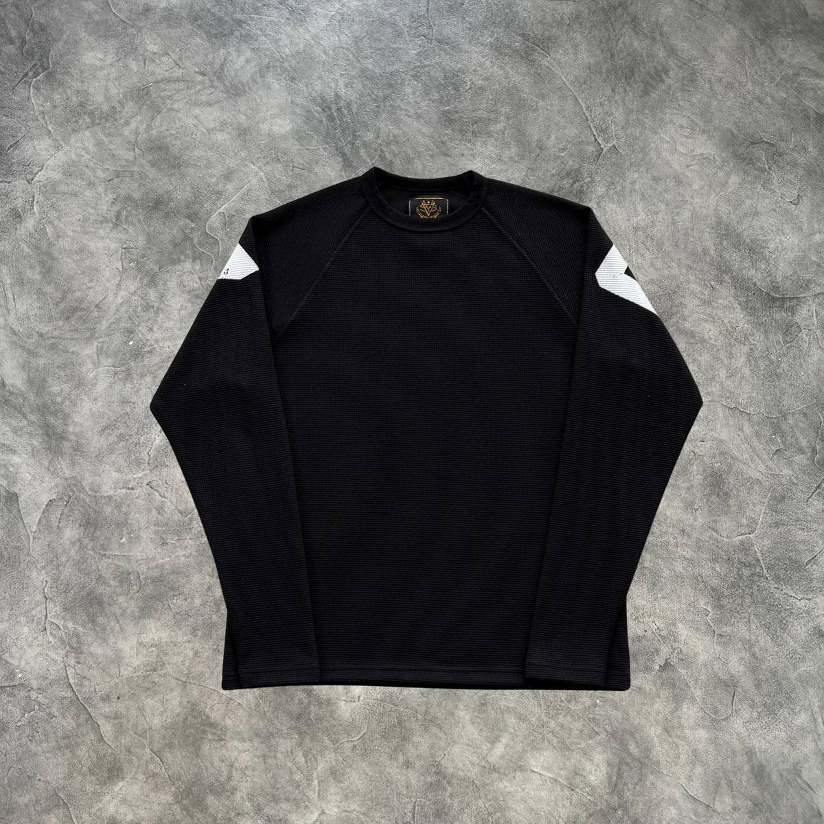 Corteiz Raglan Waffle Long Sleeves T-Shirt Black