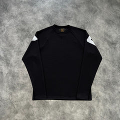 Corteiz Raglan Waffle Long Sleeves T-Shirt Black