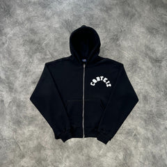 Corteiz College Arch Zip-Up Hoodie Black