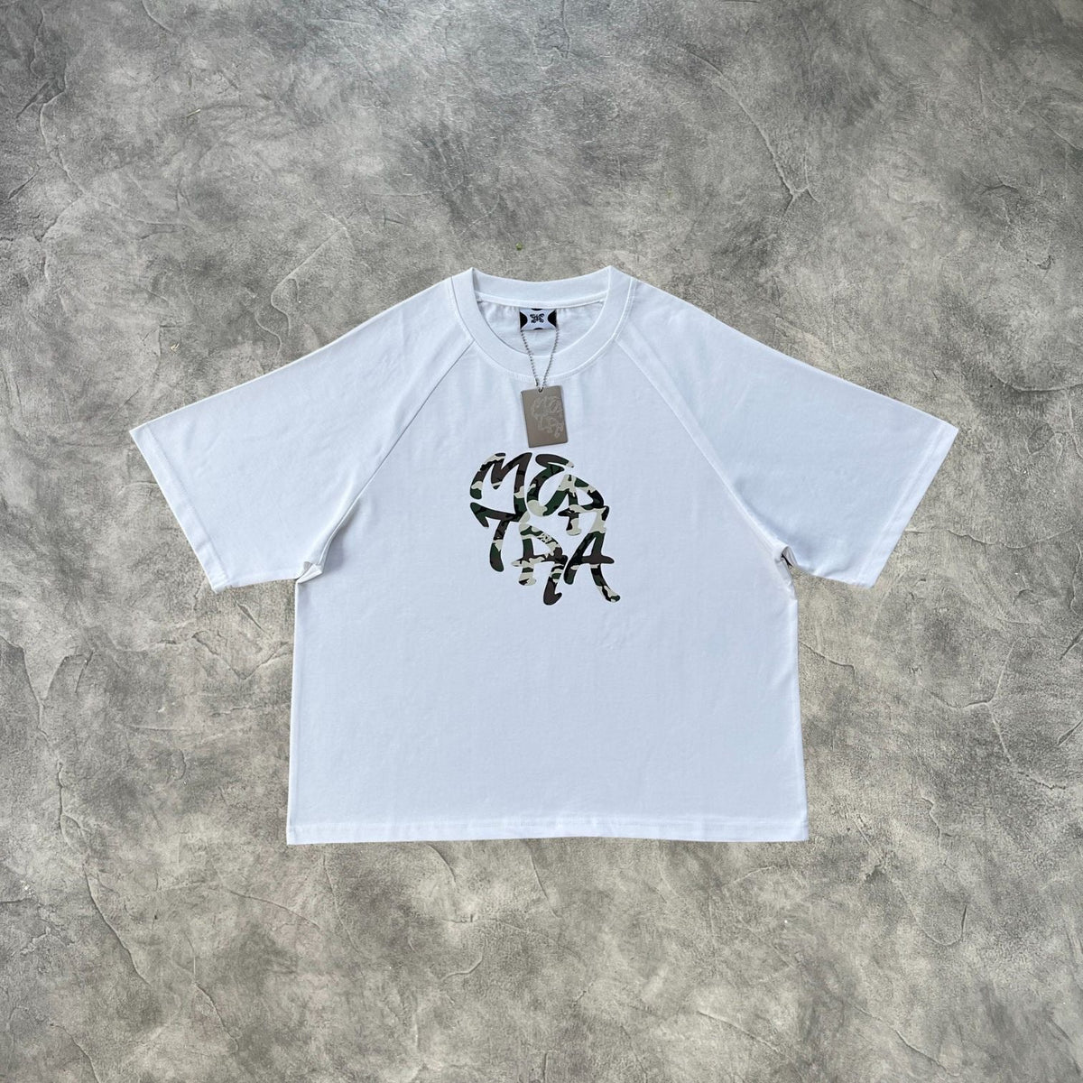 Mertra Printed T-Shirt White/Green Camouflage
