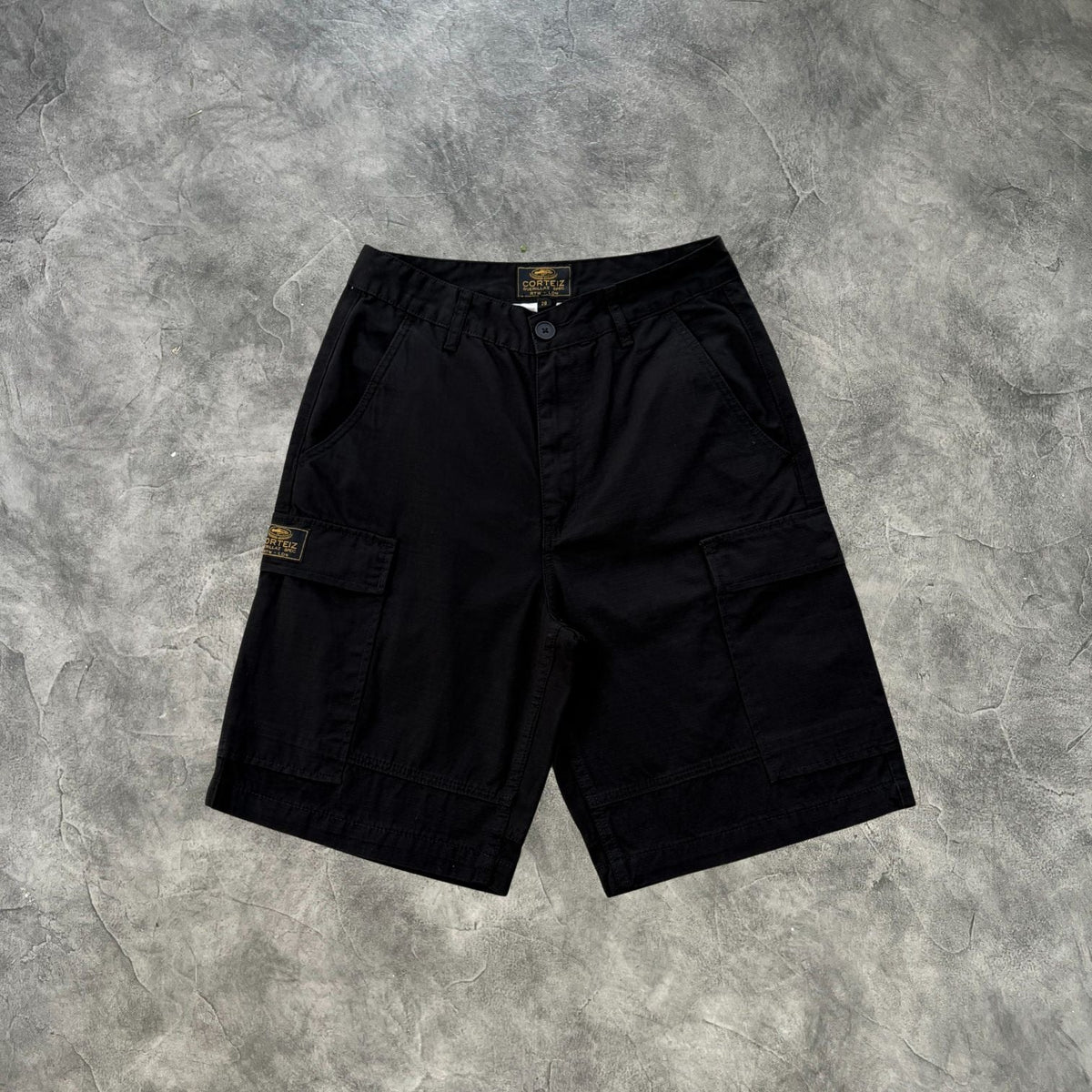 Corteiz Evil Guerrilla Cargo Shorts Black