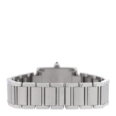 Stainless Steel Diamond Bezel 20mm Tank Francaise Quartz Watch