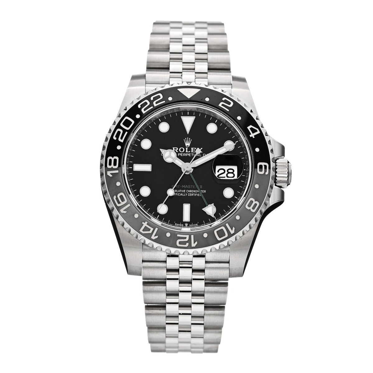 Stainless Steel 40mm Oyster Perpetual Date GMT Master II Bruce Wayne Watch Black 126710GRNR