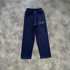 Corteiz Thick Stitch Straight Pants Navy Blue