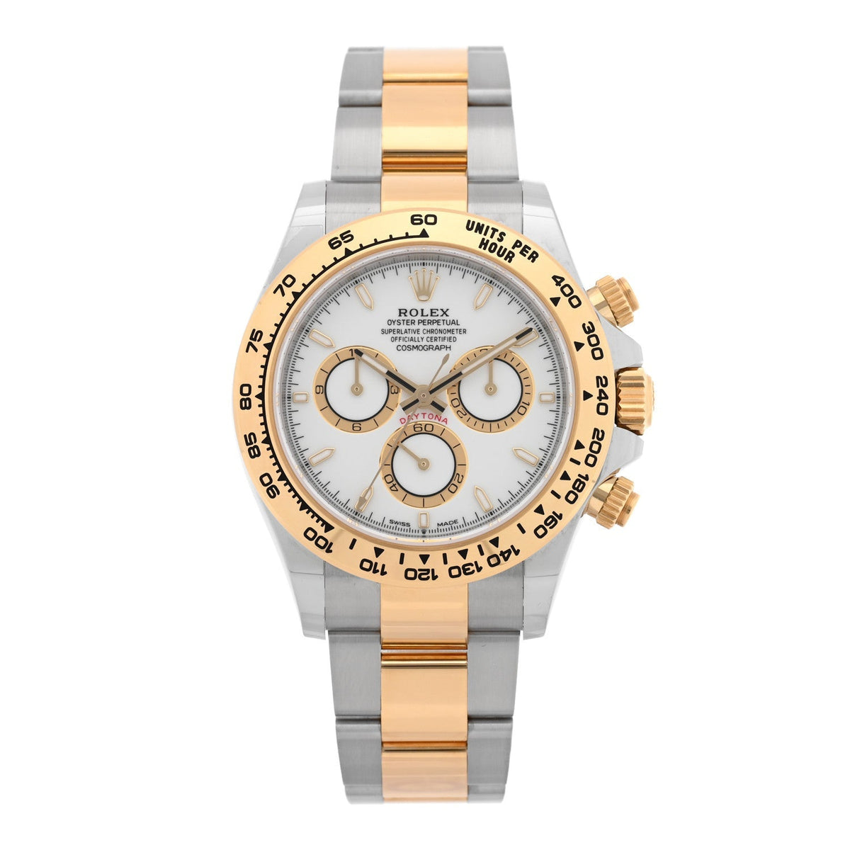 Stainless Steel 18K Yellow Gold 40mm Oyster Perpetual Cosmograph Daytona Watch White 126503