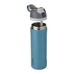 Owala FreeSip Insulated Stainless Steel Water Bottle with Straw for Sports and Travel. BPA-Free. 24-oz. Grey/Blue