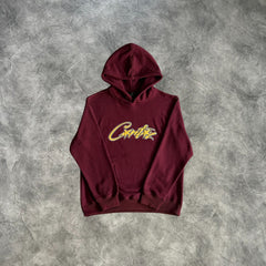 Corteiz Letter Crtz Hoodie Red/Yellow
