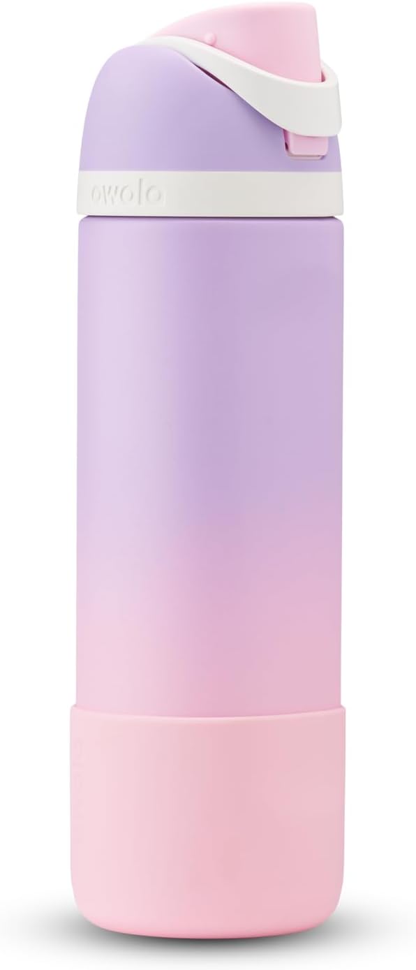 Owala FreeSip Bouteille d'eau en acier inoxydable avec botte de protection ¨C Lavande Soul Sister Edition