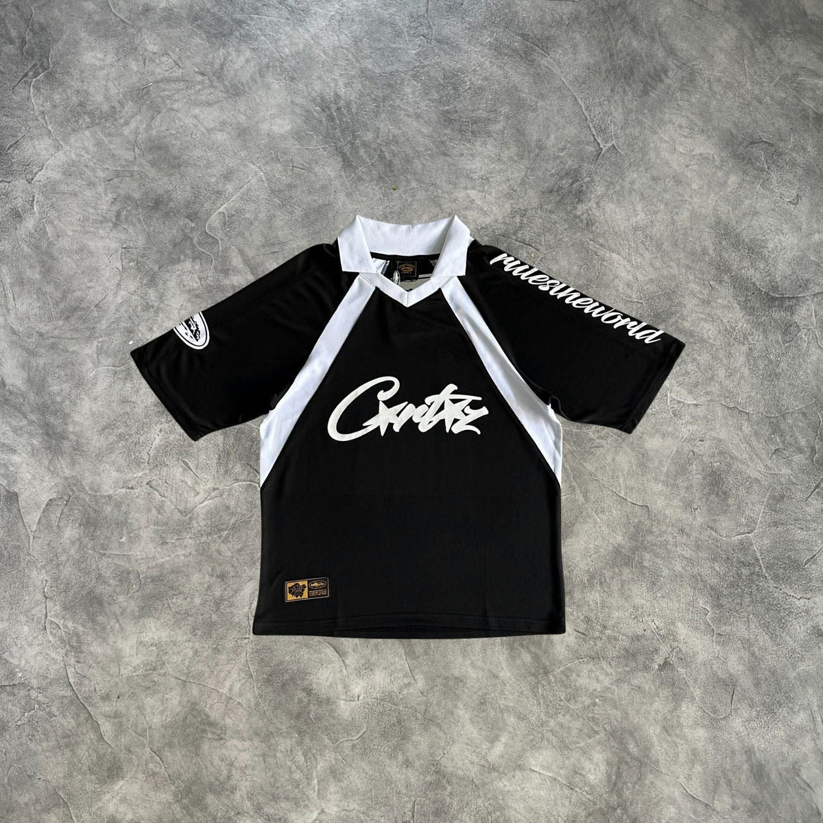 Corteiz Panel Football Jersey Black/White