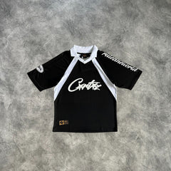 Corteiz Panel Football Jersey Black/White