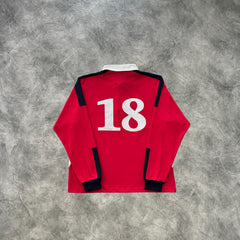 Corteiz Paneled Rugby Long Sleeves Jersey Red