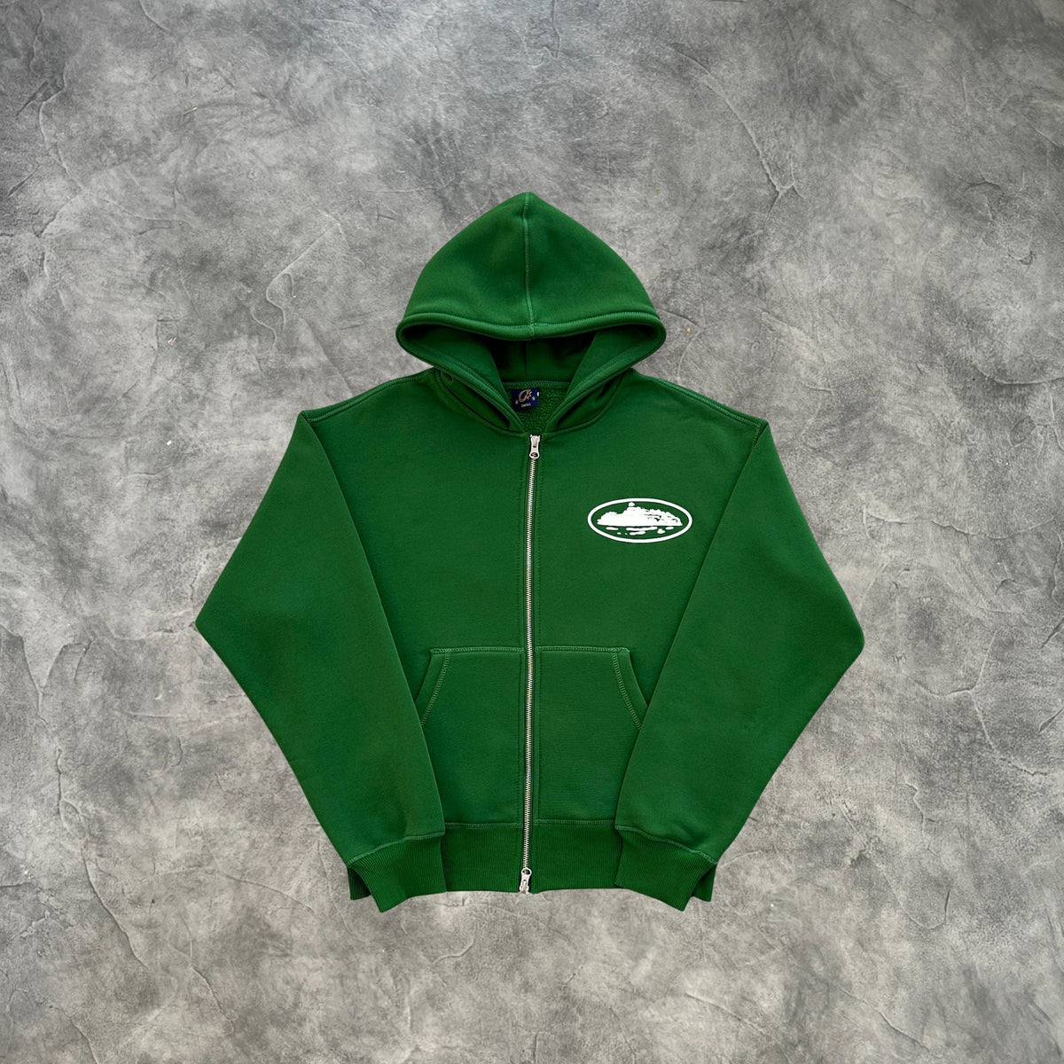 Corteiz Crtz Zip-Up Hoodie Dark Green