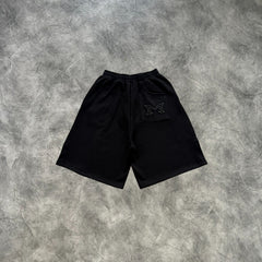 Mertra Split Panel Shorts Black