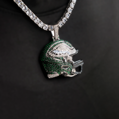 2025 Philadelphia Eagles Team Helmet Pendant - White Gold