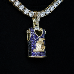 Los Angeles Lakers Official NBA Jersey Pendant - Yellow Gold