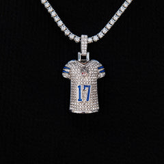 Dallas Cowboys Brandon Aubrey Jersey Pendant in White Gold