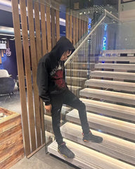 Sp5der Web Rhinestone Hoodie Black