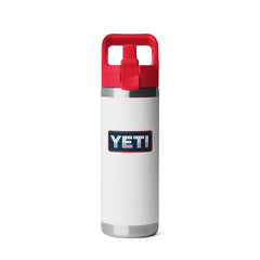 YETI Red. White. and Navy Rambler 18oz Chug Bottle