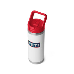 YETI Red. White. and Navy Rambler 18oz Chug Bottle
