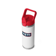 YETI Red. White. and Navy Rambler 18oz Chug Bottle