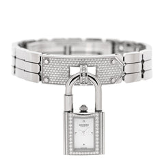 Stainless Steel Diamond Pave 16mm Kelly Quartz Watch