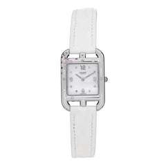 Stainless Steel Alligator Diamond Pink Sapphire Mother of Pearl 23mm Cape Cod Quartz Watch Blanc