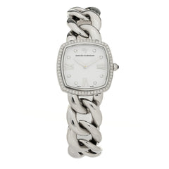 Stainless Steel Diamond Bezel 27mm Albion Quartz Watch White