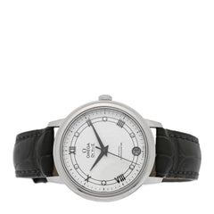 Stainless Steel Alligator Diamond 32.7mm De Ville Prestige Quartz Watch White 424.13.33.20.52.002