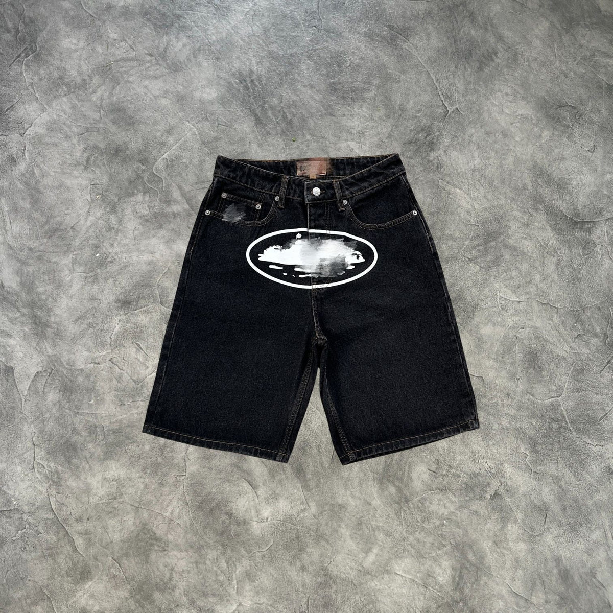 Corteiz Island Baggy Denim Shorts Black