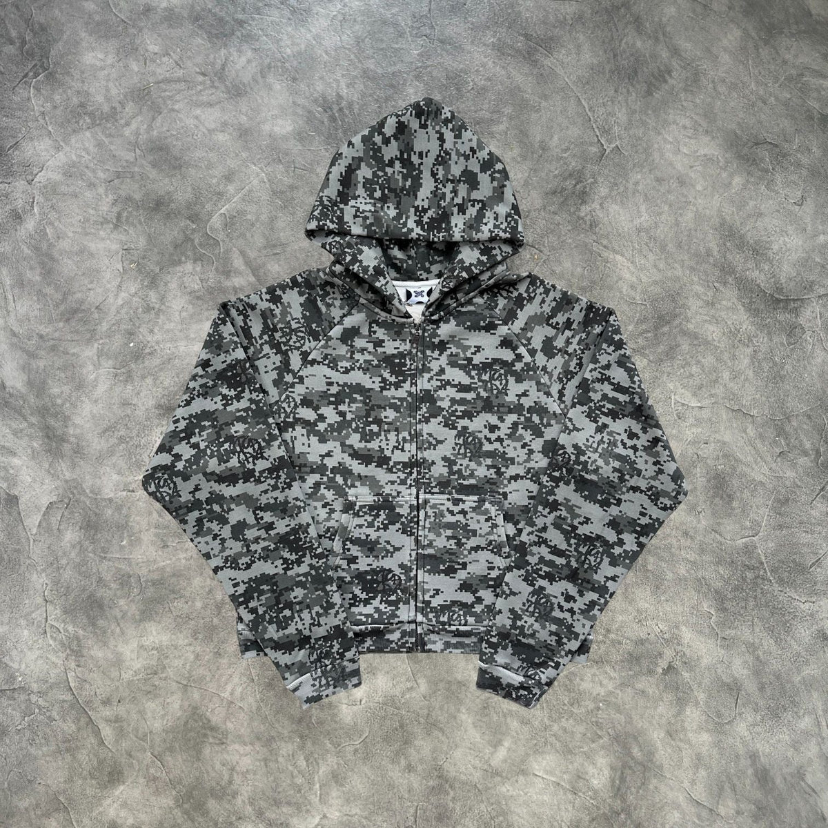 Mertra Glitch Zip-Up Hoodie Camouflage