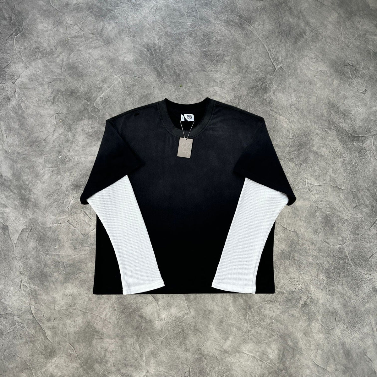 Mertra Fake Two Piece Long Sleeves T-Shirt Washed Grey