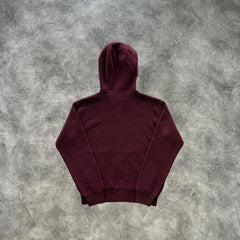 Corteiz College Knit Zip-Up Hoodie Red