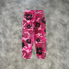 Denim Tears Kapok Flower Camouflage Zip-Up Sweatpants Pink