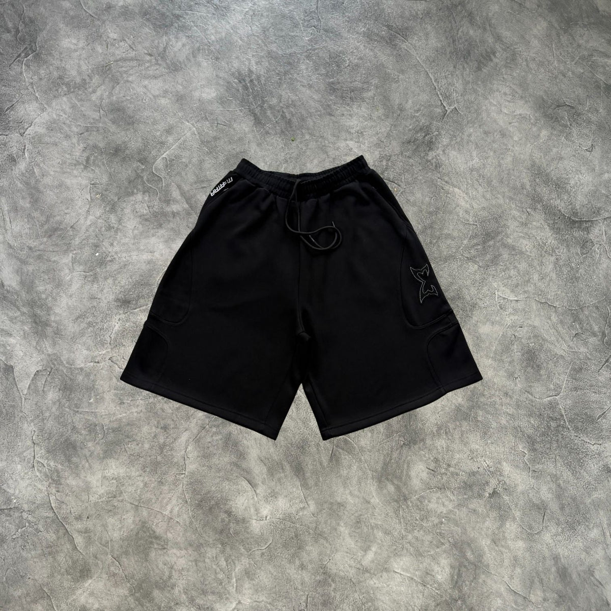 Mertra Split Panel Shorts Black