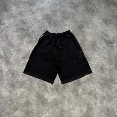 Mertra Split Panel Shorts Black