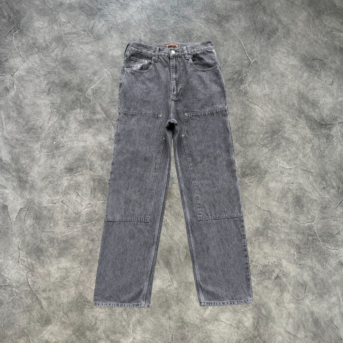 Corteiz C Star Denim Cargo Pants Grey