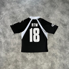 Corteiz Panel Football Jersey Black/White