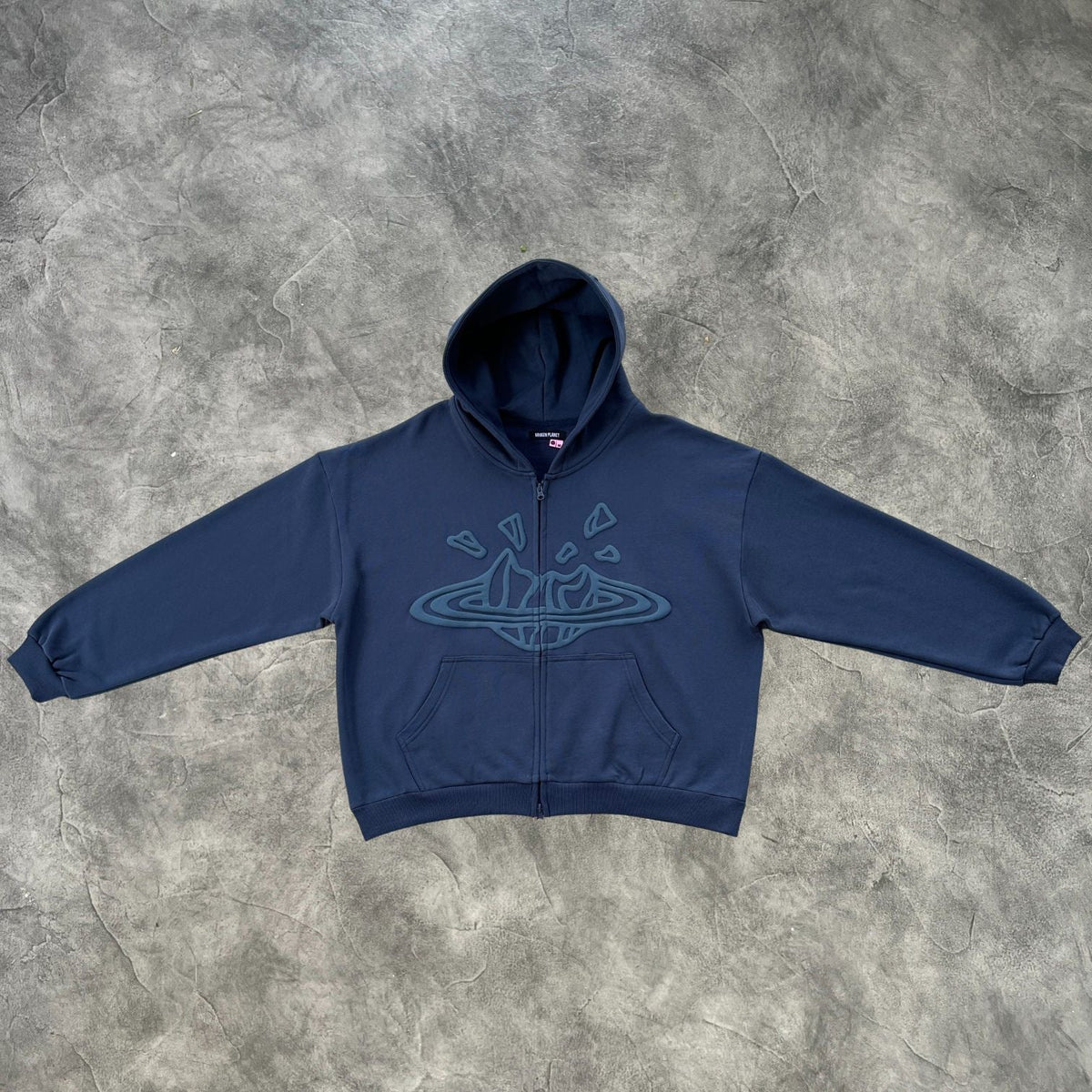 Broken Planet Zip-Up Hoodie Deep Navy