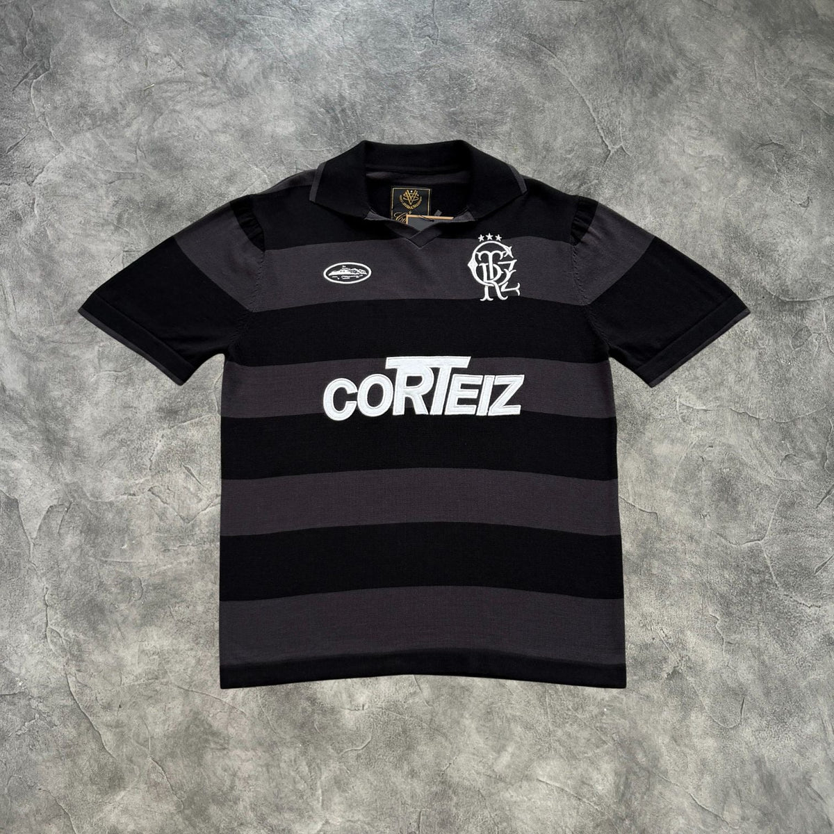 Corteiz Striped Knit Jersey Black