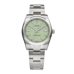 Stainless Steel 34mm Oyster Perpetual Watch Pistachio 124200