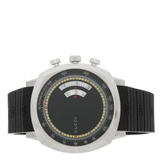 Stainless Steel Rubber 40mm Grip Quartz Watch Black