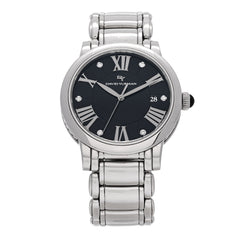 Stainless Steel Diamond 38mm Classic Quartz Watch Black