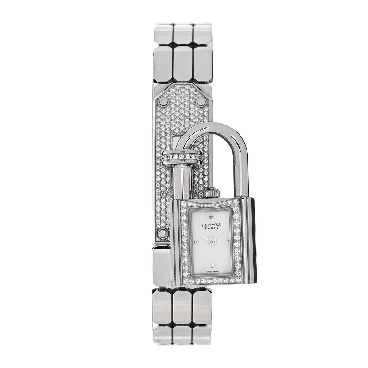 Stainless Steel Diamond Pave 16mm Kelly Quartz Watch