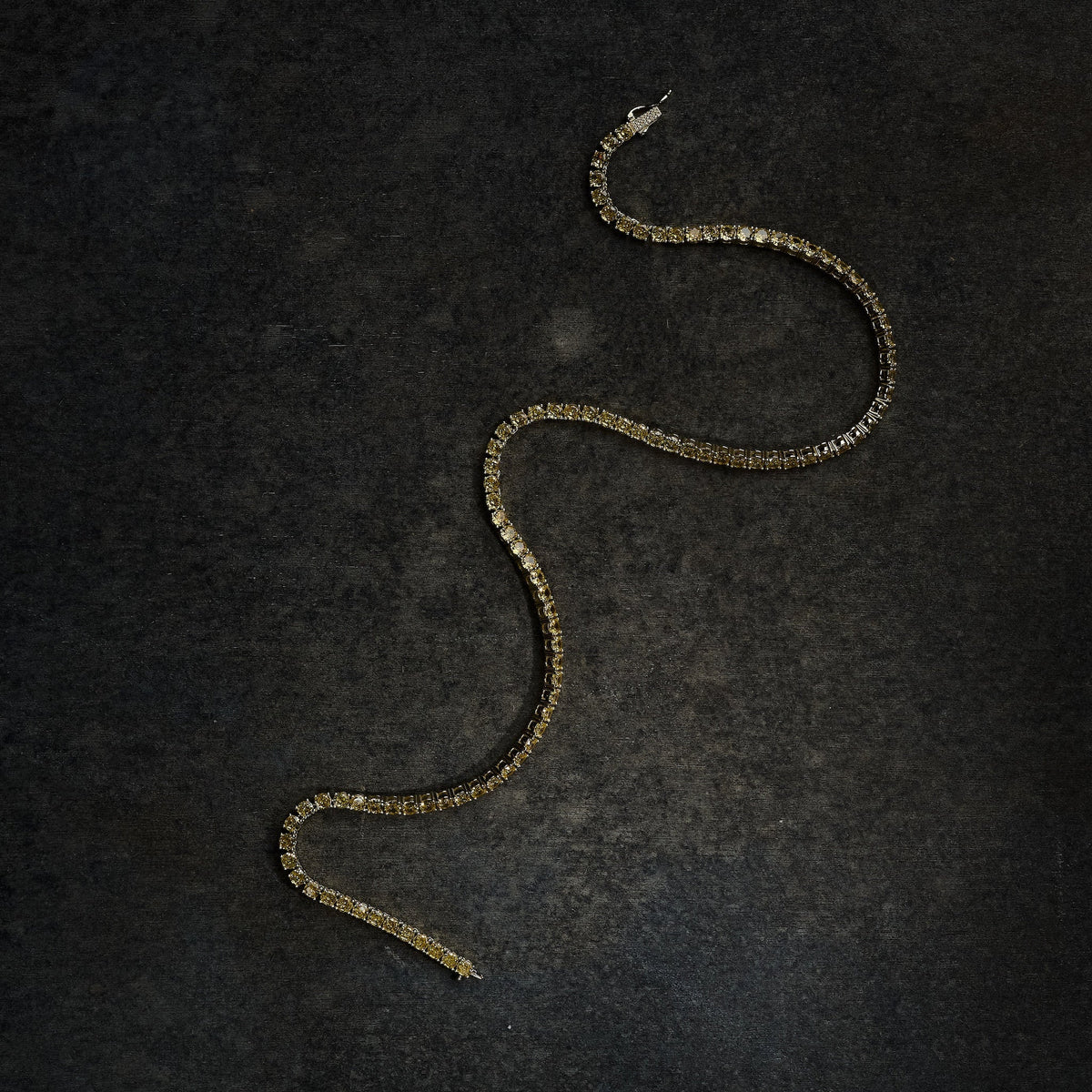 GLD X Bloody Osiris Iced Canary 3mm Diamond Tennis Chain in Yellow Gold Vermeil