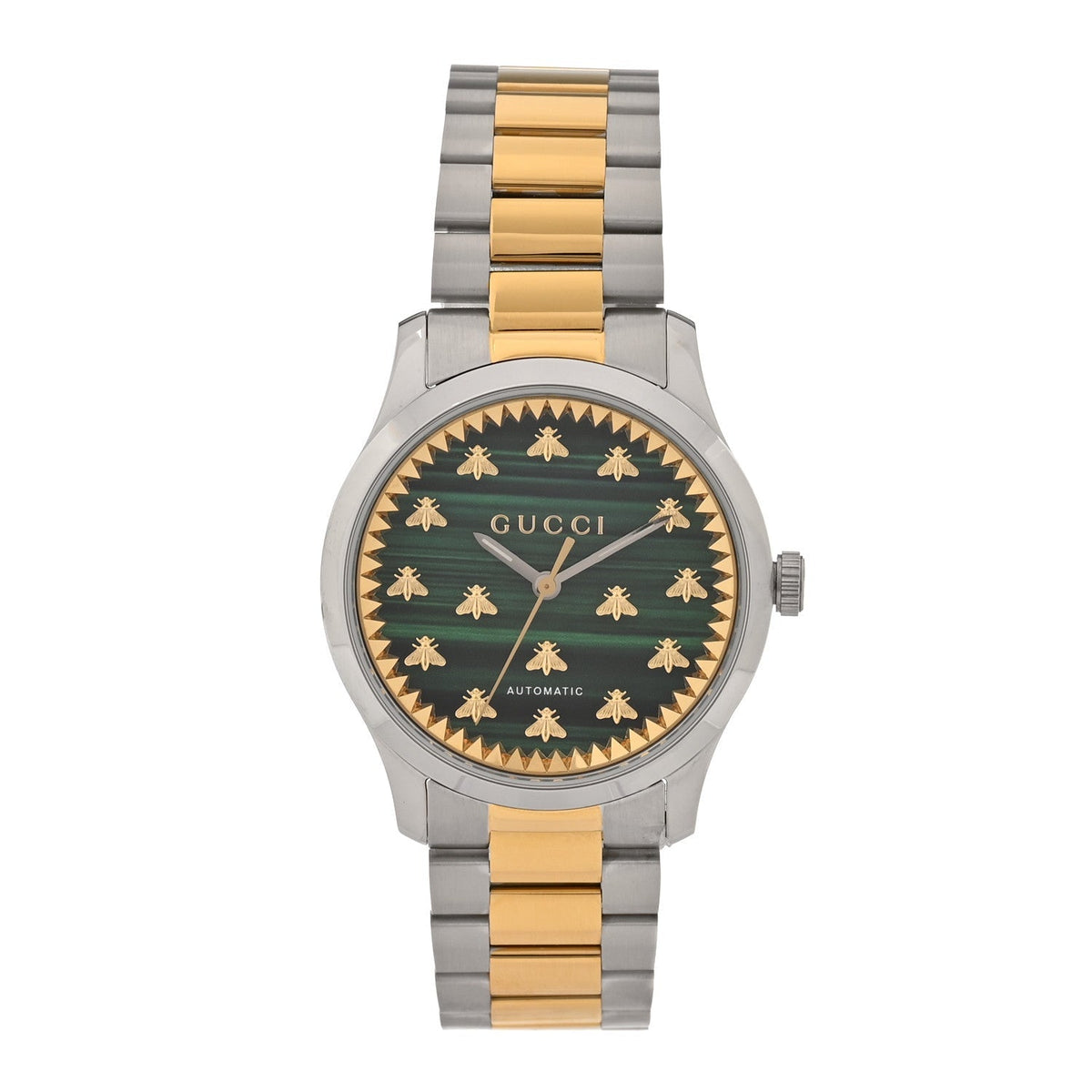 Stainless Steel Malachite 38mm G-Timeless Two Tone Bee Automatic Watch