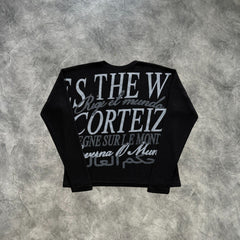 Corteiz Rules The World Long Sleeves T-Shirt Black