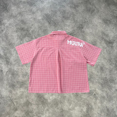Mertra Plaid Short Sleeves Shirt Pink