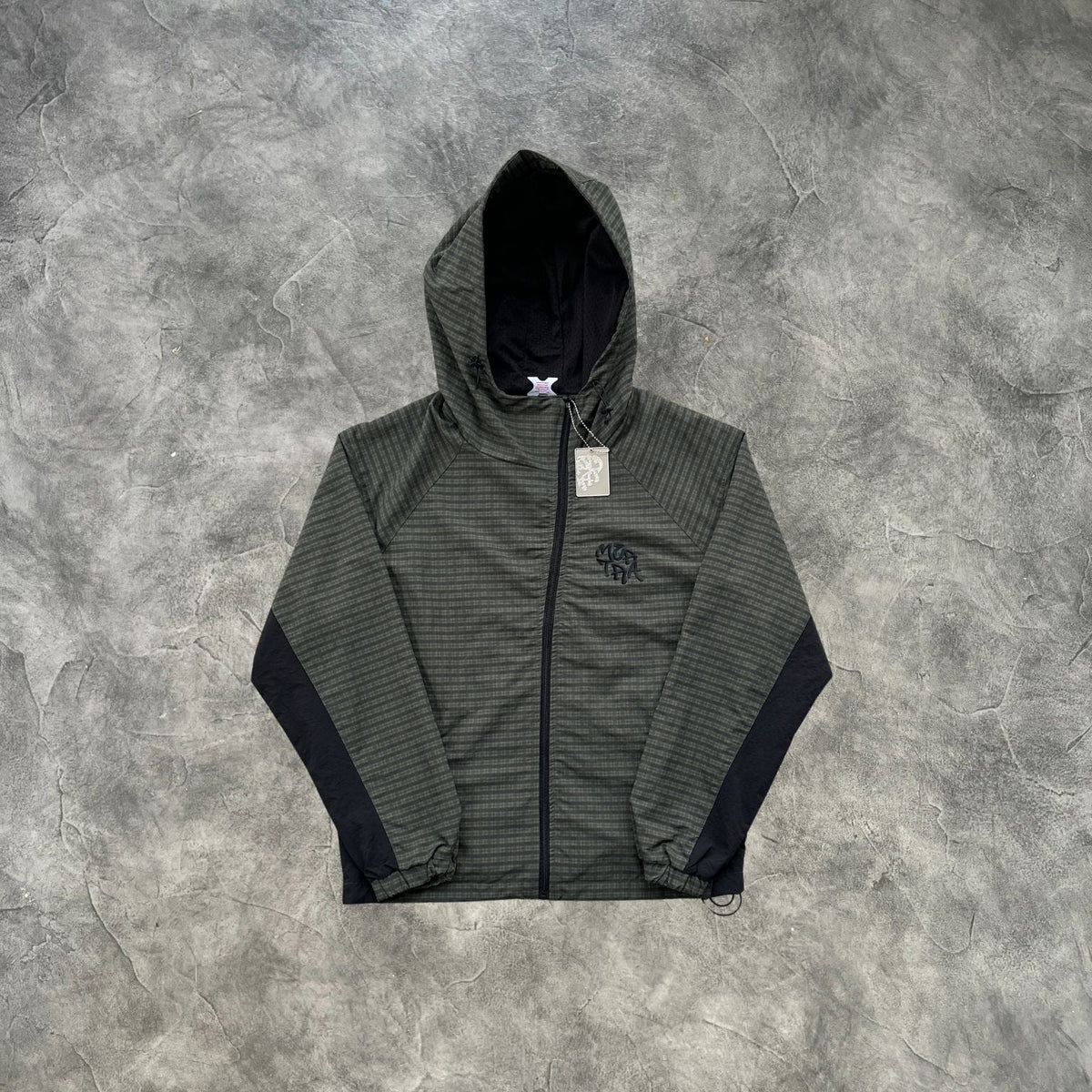 Mertra Asymmetrical Plaid Jacket Green