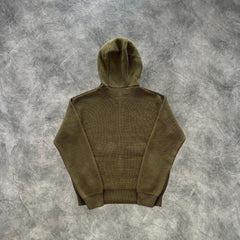 Corteiz College Knit Zip-Up Hoodie Army Green