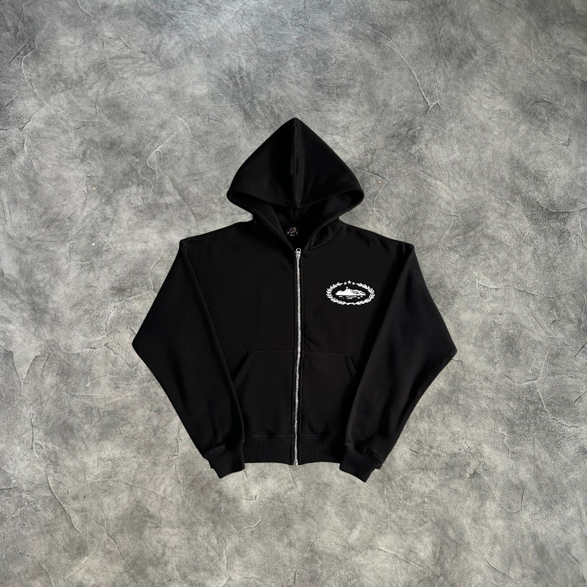 Corteiz Superior Royale Zip-Up Hoodie Black